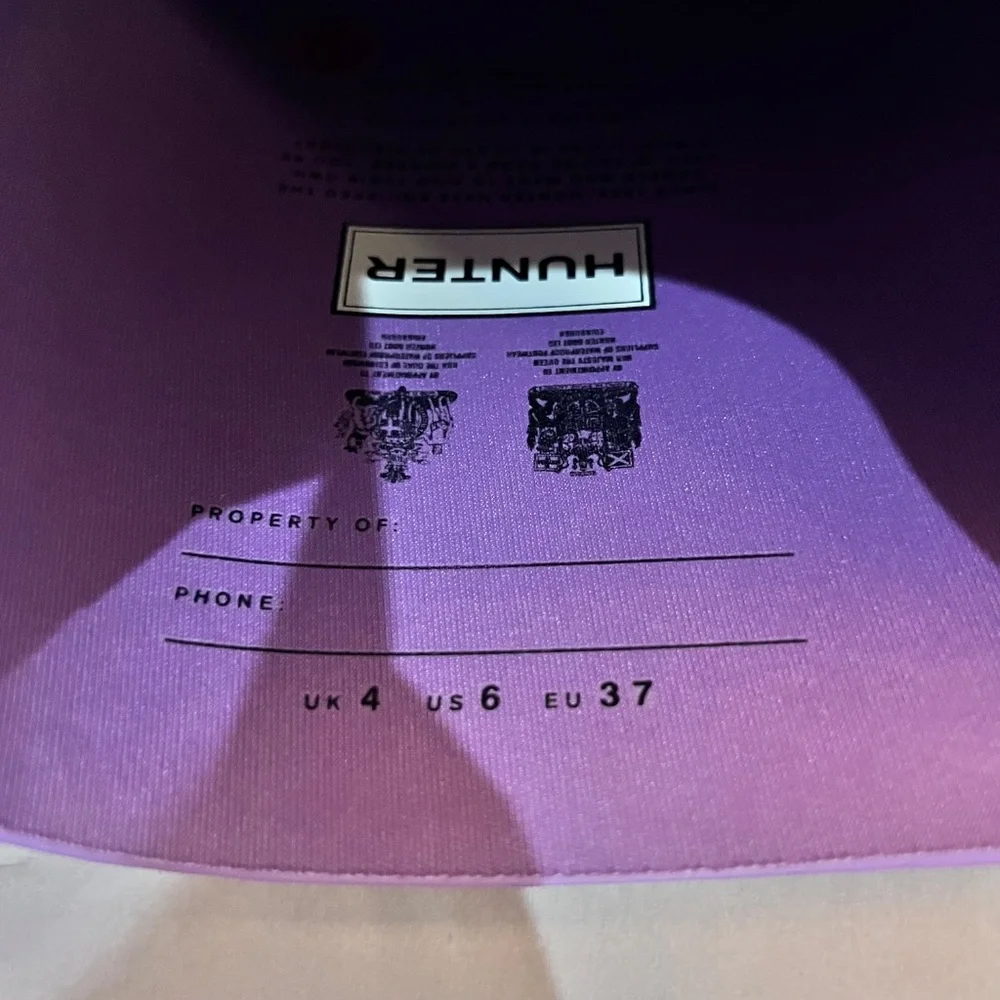 Hunter Original Tour Tall Gloss Purple Winter Rain Boots - Picture 7 of 8